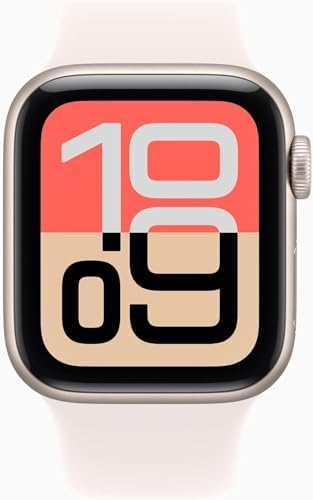 Apple Watch SE 3 [GPS + Cellular, 40mm] Starlight Aluminum Case with Light Blush Sport Band, S/M (Renewed Premium)