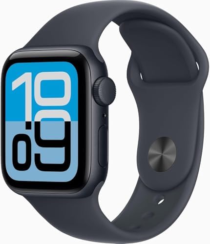 Apple Watch SE 3 [GPS, 40mm] Midnight Aluminum Case with Black Sport Band, S/M (Renewed Premium)