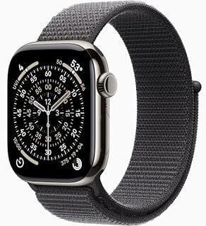 Apple Watch Series 11 [GPS + Cellular, 42mm] Natural Titanium Case with Dark Gra...