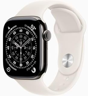 Apple Watch Series 11 [GPS + Cellular, 42mm] Slate Titanium Case with Starlight ...
