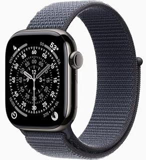 Apple Watch Series 11 [GPS + Cellular, 42mm] Slate Titanium Case with Anchor Blu...