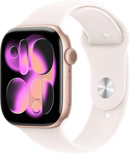 Apple Watch Series 11 [GPS + Cellular, 46mm] Gold Titanium Case with Light Blush...