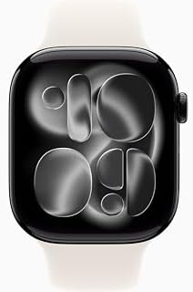 Apple Watch Series 11 [GPS + Cellular, 46mm] Jet Black Aluminum Case with Starlight Sport Band, M/L (Renewed)