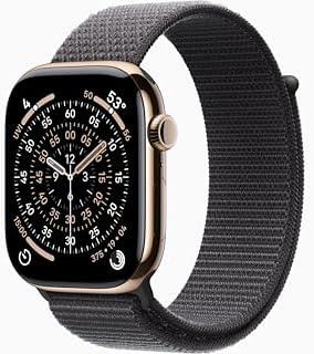 Apple Watch Series 11 [GPS + Cellular, 46mm] Gold Titanium Case with Dark Gray S...