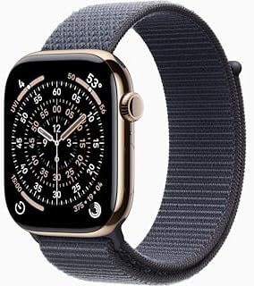 Apple Watch Series 11 [GPS + Cellular, 46mm] Gold Titanium Case with Anchor Blue...