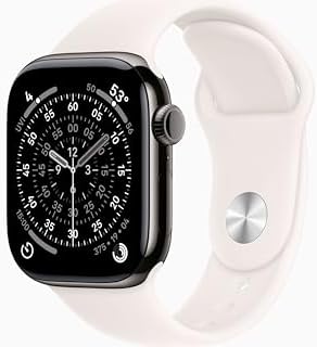 Apple Watch Series 11 [GPS + Cellular, 42mm] Slate Titanium Case with Light Blush Sport Band, S/M (Renewed)