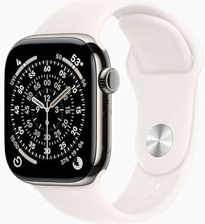 Apple Watch Series 11 [GPS + Cellular, 42mm] Natural Titanium Case with Light Blush Sport Band, S/M (Renewed)