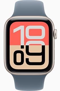 Apple Watch SE 3 [GPS + Cellular, 44mm] Starlight Aluminum Case with Anchor Blue Sport Band, S/M (Renewed)