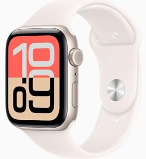 Apple Watch SE 3 [GPS + Cellular, 44mm] Starlight Aluminum Case with Light Blush Sport Band, M/L (Renewed)