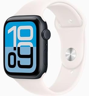 Apple Watch SE 3 [GPS + Cellular, 44mm] Midnight Aluminum Case with Light Blush Sport Band, M/L (Renewed)