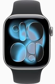 Apple Watch Series 11 [GPS + Cellular, 42mm] Space Gray Aluminum Case with Black Sport Band, M/L (Renewed)