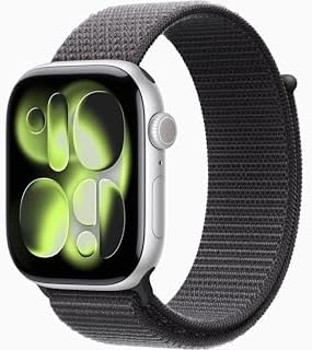 Apple Watch Series 11 [GPS, 46mm] Silver Aluminum Case with Dark Gray Sport Loop Band, One Size (Renewed)