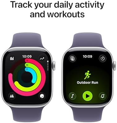 Apple Watch Series 11 [GPS + Cellular 46mm] Smartwatch with Silver Aluminum Case with Purple Fog Sport Band - S/M. Sleep Score, Fitness Tracker, Health Monitoring, Always-On Display, Water Resistant