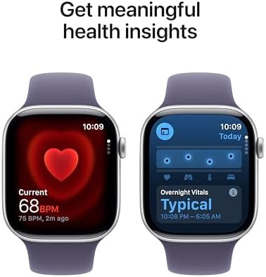 Apple Watch Series 11 [GPS + Cellular 46mm] Smartwatch with Silver Aluminum Case with Purple Fog Sport Band - S/M. Sleep Score, Fitness Tracker, Health Monitoring, Always-On Display, Water Resistant