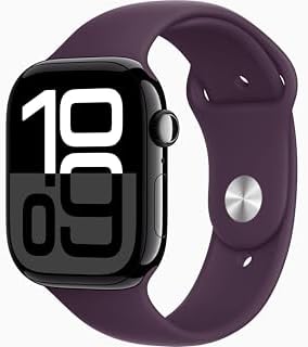 Apple Watch Series 10 [GPS + Cellular, 46mm] - Jet Black Aluminum Case with Plum...