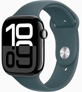 Apple Watch Series 10 [GPS + Cellular, 46mm] - Jet Black Aluminum Case with Lake...