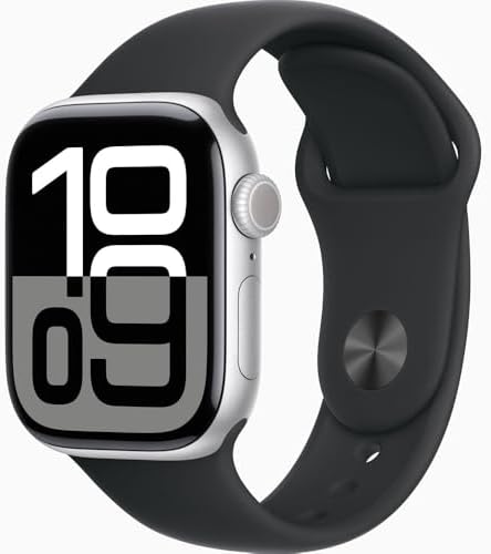 Apple Watch Series 10 [GPS + Cellular, 46mm] - Silver Aluminum Case with Black S...