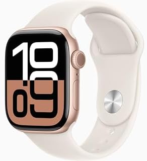 Apple Watch Series 10 [GPS, 46mm] - Rose Gold Aluminum Case with Starlight Sport...
