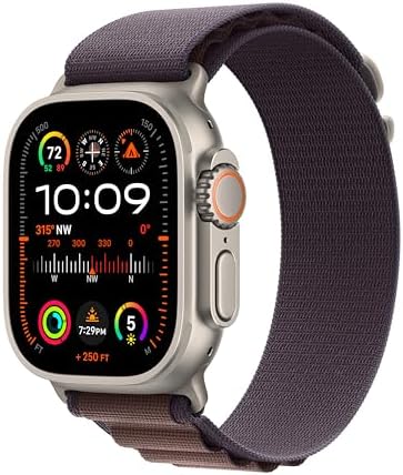 Apple Watch Ultra 2 [GPS + Cellular 49mm] Smartwatch with Rugged Titanium Case & Indigo Alpine Loop Large. Fitness Tracker, Precision GPS, Action Button, Extra-Long Battery Life