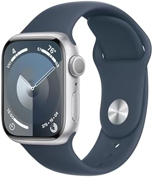 Apple Watch Series 9 [GPS 41mm] Smartwatch with Silver Aluminum Case with Storm ...