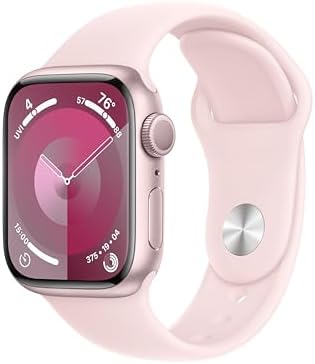 Apple Watch Series 9 [GPS 41mm] Pink Aluminum Case with Pink Sport Band S/M. (Re...