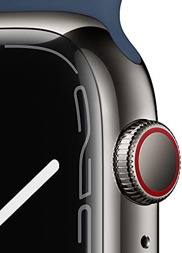 Apple Watch Series 7 (GPS + Cellular, 45MM) - Graphite Stainless Steel Case with Abyss Blue Sport Band (Renewed Premium)