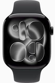Apple Watch Series 11 [GPS + Cellular, 46mm] Jet Black Aluminum Case with Black Sport Band, M/L (Renewed)