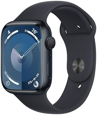 Apple Watch Series 9 [GPS 45mm] Midnight Aluminum Case with Midnight Sport Band,...