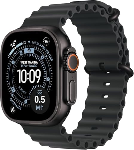 Apple Watch Ultra 3 [GPS + Cellular, 49mm] Black Titanium Case with Black Ocean ...