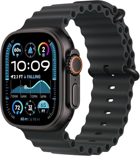 Apple Watch Ultra 2 (GPS + Cellular, 49MM) - Black Titanium Case with Black Ocea...