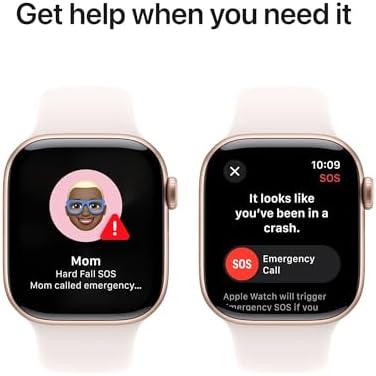 Apple Watch Series 10 [GPS + Cellular, 42mm] - Rose Gold Aluminum Case with Light Blush Sport Band, S/M (Renewed)