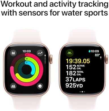 Apple Watch Series 10 [GPS + Cellular, 42mm] - Rose Gold Aluminum Case with Light Blush Sport Band, S/M (Renewed)