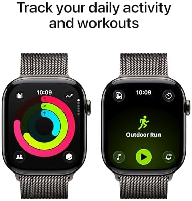 Apple Watch Series 11 [GPS + Cellular 46mm] Smartwatch with Slate Titanium Case with Slate Milanese Loop - M/L. Sleep Score, Fitness Tracker, Health Monitoring, Always-On Display, Water Resistant