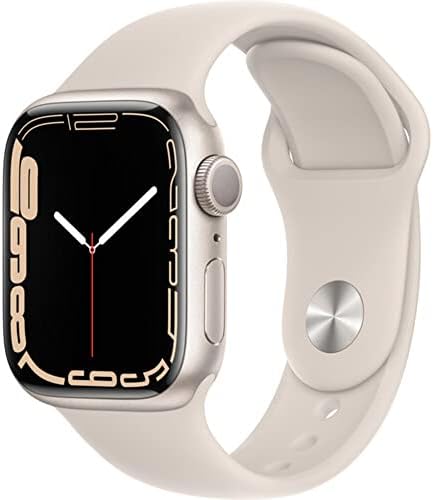 Apple Watch Series 7 (GPS, 41mm) Starlight Aluminum Case with Starlight Sport Ba...