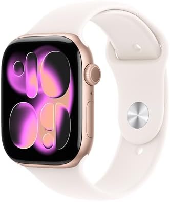 Apple Watch Series 11 [GPS 46mm] Smartwatch with Rose Gold Aluminum Case with Li...