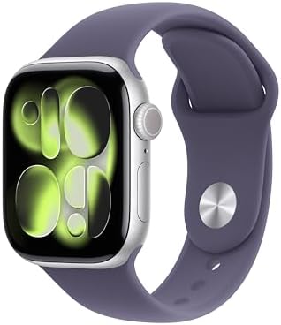Apple Watch Series 11 [GPS 42mm] Smartwatch with Silver Aluminum Case with Purpl...