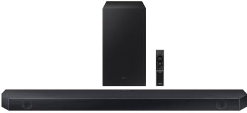 Samsung Soundbar 3.1Ch 340W with Wireless Subwoofer HDMI eARC Dolby Atmos Black HW-Q6CC (Renewed)