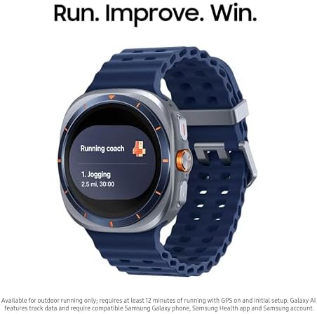 Samsung Galaxy Watch Ultra (2025) 47mm LTE Smartwatch, Titanium Casing, Advanced Sleep Coaching, Running Coach, Energy Score, Heart Rate Tracking, GPS, Titanium Blue (Renewed)