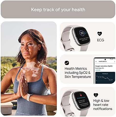 Fitbit Sense 2 Advanced Health Smartwatch - Lunar White (Renewed)