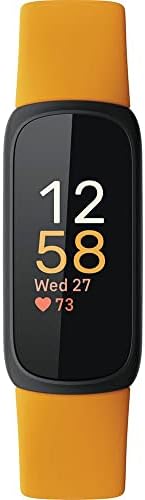 Fitbit Inspire 3 Fitness Tracker – Advanced Health Insights with Stress Management, Workout Intensity & Sleep Tracking, 24/7 Heart Rate, Includes Small and Large Classic Bands (Morning Glow/Black)
