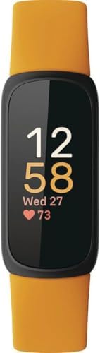 Google Fitbit Inspire 3 - Morning Glow/Black - Small and Large Bands | Stress management, sleep tracking, 24/7 heart rate, 3-month Google Health Premium membership included, small and large bands