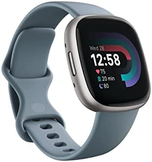 Google Fitbit Versa 4 Fitness Smartwatch, - Waterfall Blue/Platinum | Daily Read...