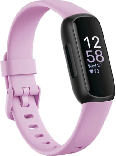 Google Fitbit Inspire 3 - Lilac Bliss/Black - Small and Large Bands | Stress management, sleep tracking, 24/7 heart rate, 3-month Google Health Premium membership included, small and large bands