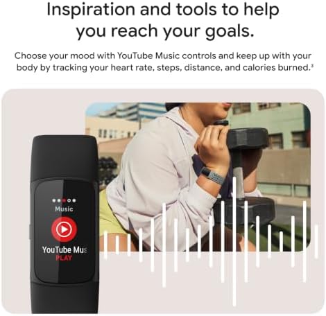 Google Fitbit Charge 6 - Fitness Tracker - Obsidian/Black | Google apps, heart rate on exercise equipment, 3-month Google Health Premium membership included, small and large bands