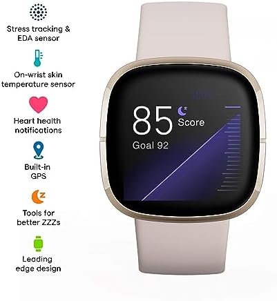 Fitbit - Sense Advanced Health Smartwatch - Soft Gold (Renewed)