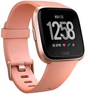 Fitbit Versa Smart Watch, Peach/Rose Gold Aluminium, One Size (S & L Bands Inclu...