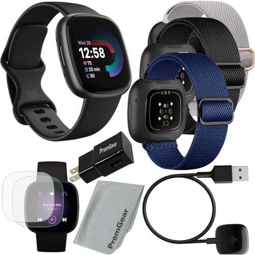 Fitbit Versa 4 Health and Fitness Smart Watch (Black/Graphite) with Built-in GPS...