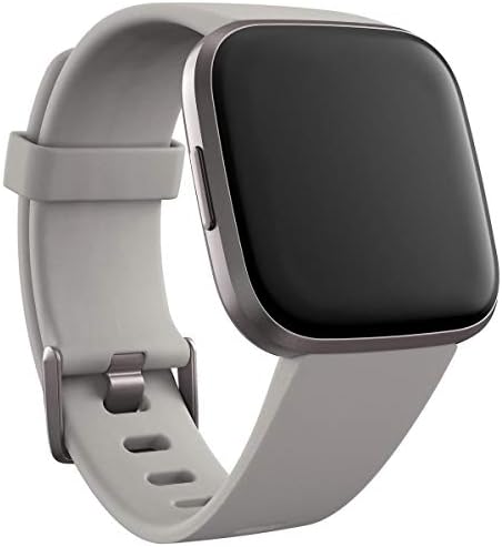Fitbit Versa 2 Health & Fitness Smartwatch with Heart Rate, Music, Alexa Built-in, Sleep & Swim Tracking, Stone/Mist Grey, One S (Renewed)