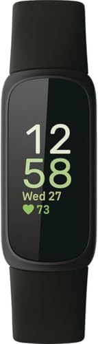 Fitbit Inspire 3 Health & Fitness Tracker with Stress Management, Workout Intensity, Sleep Tracking, 24/7 Heart Rate - 3-Month Google Health Premium Membership Included - Midnight Zen/Black