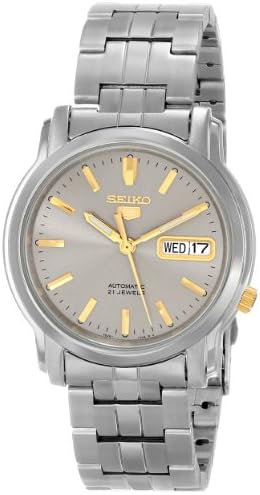 SEIKO Men's SNKK67 5" Grey Dial Stainless Steel Automatic Watch